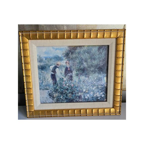 Vintage Pierre-Auguste Renoir Picking Flowers Custom Framed Print